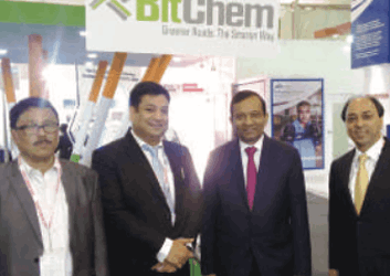 BitChem Team led by Founder-CEO Mr. Rajeev Agarwal representing North-East India at Make in India, Mumbai in frame with Mr. Pawan Goenka, Executive Director Mahindra & Mahindra